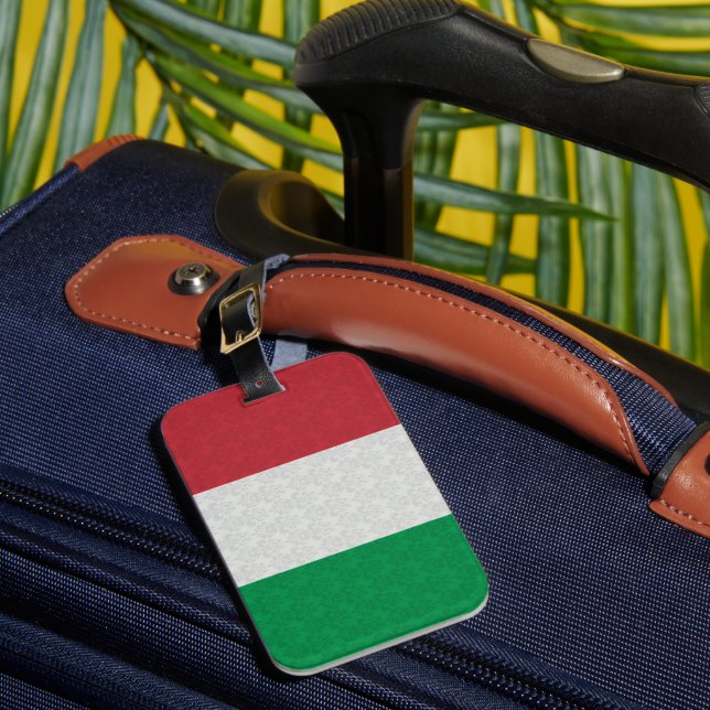 Étiquette À Bagage Motif italien de damassé de drapeau (Insitu Rectoal 1)