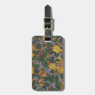 Étiquette À Bagage Motif jaune de camouflage de fleur
