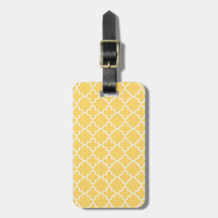 Étiquette À Bagage Motif jaune de Quatrefoil