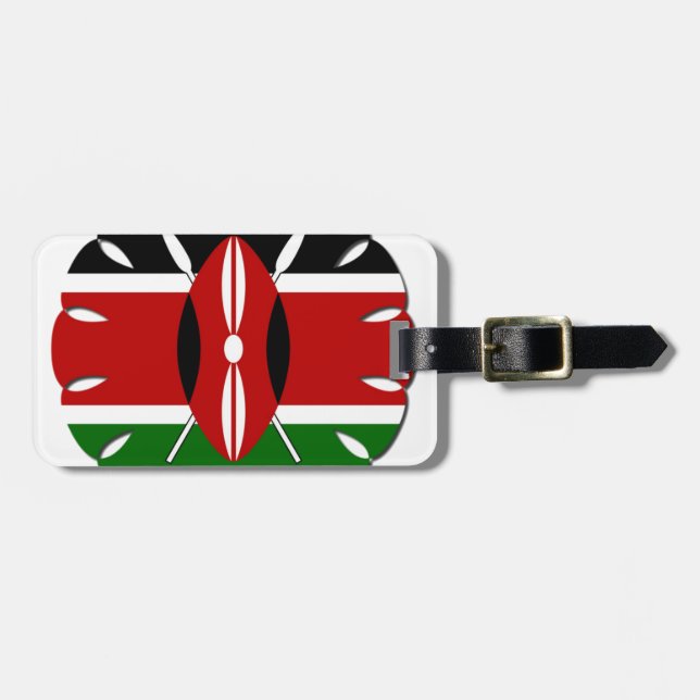 Étiquette À Bagage Motif kenyan rond : un symbole national (Devant horizontal)