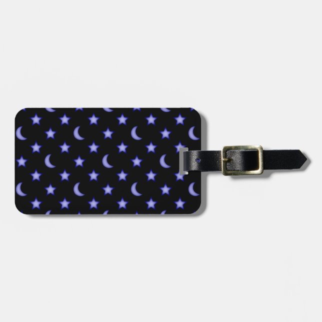 Étiquette À Bagage Motif Lunes et étoiles (Devant horizontal)