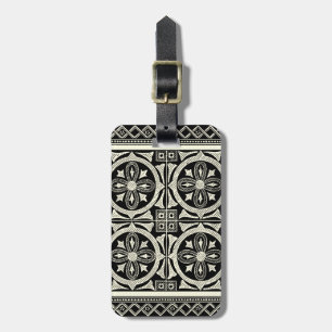 Étiquette À Bagage Motif Mandala noir et blanc par Vision Studio