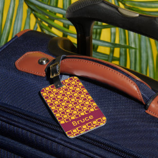 Étiquette À Bagage Motif Marron et Or de l'Arizona Personnalisable