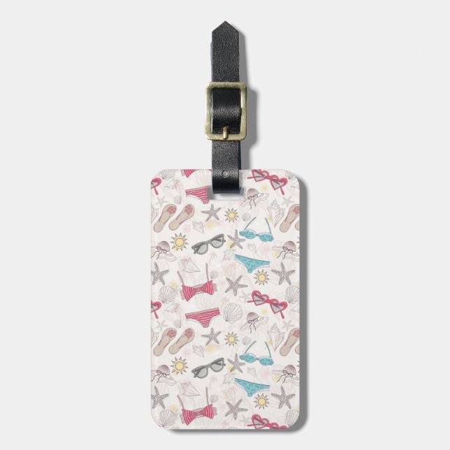 Étiquette À Bagage Motif mignon d'abrégé sur été (Devant Vertical)