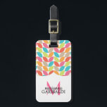 Étiquette À Bagage Motif moderne coloré personnalisé<br><div class="desc">Motif moderne,  élégante,  colorée pour femmes filles,  avec un cadre élégant. Personnalisez-le avec yourname et monogramme.</div>
