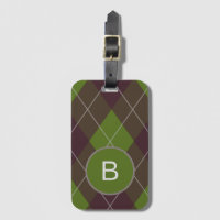 Motif monogramme classique en argyll vert foncé