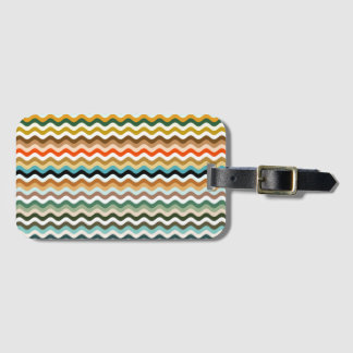 Étiquette À Bagage Motif multicolore Wavy Zigzag