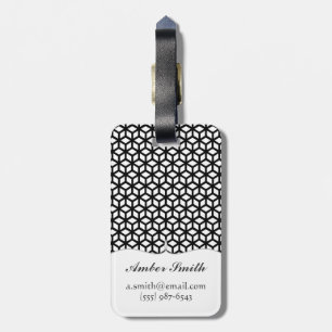 Étiquette À Bagage Motif noir et blanc de cube