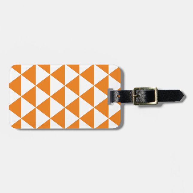 Étiquette À Bagage Motif orange de triangle (Devant horizontal)