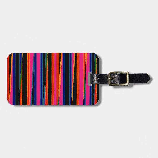 Étiquette À Bagage Motif papier déchiré coloré (Devant horizontal)