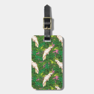 Étiquette À Bagage Motif Parrot De Nom Personnalisé Avec Feuilles Pal