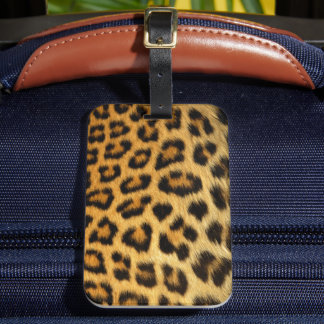 Étiquette À Bagage Motif peau de léopard