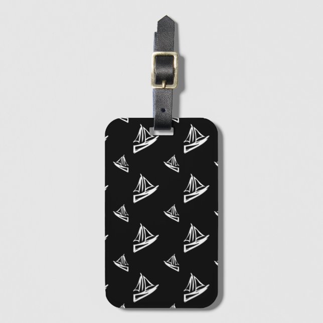 Étiquette À Bagage Motif peu précis de voilier (Devant Vertical)