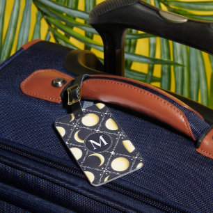 Étiquette À Bagage Motif Phases de lune céleste