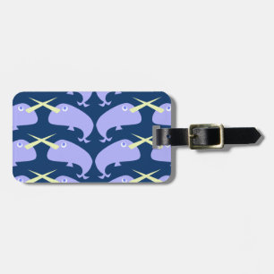 Étiquette À Bagage Motif pourpre de Narwahls