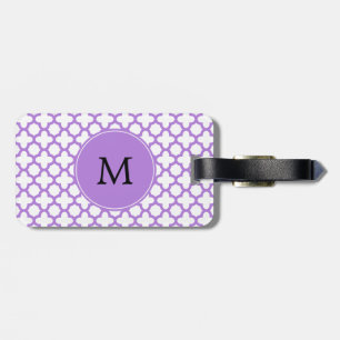 Étiquette À Bagage Motif Quatrefoil Monogram Lavender