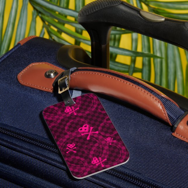 Étiquette À Bagage Motif rose d'Emo avec des cercles (Insitu Rectoal 1)