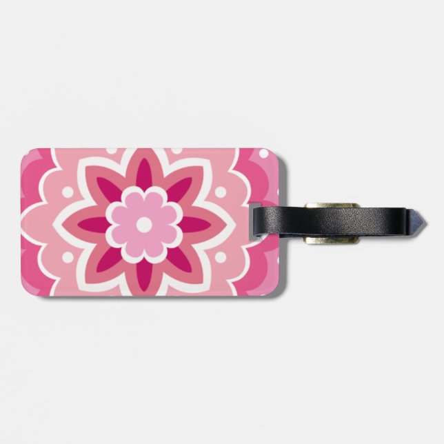 Étiquette À Bagage Motif rose et fleuri (Dos horizontal)