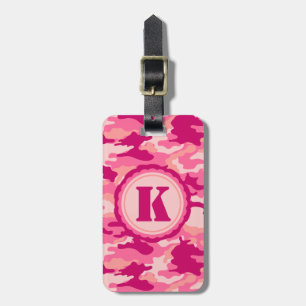 Étiquette À Bagage Motif rose personnalisé de Camo