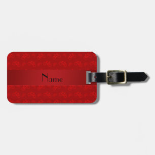 Étiquette À Bagage Motif rouge nommé personnalisé de bicyclette