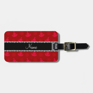 Étiquette À Bagage Motif rouge nommé personnalisé de yoga