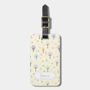 Étiquette À Bagage Motif sans couture de la forêt scandinave
