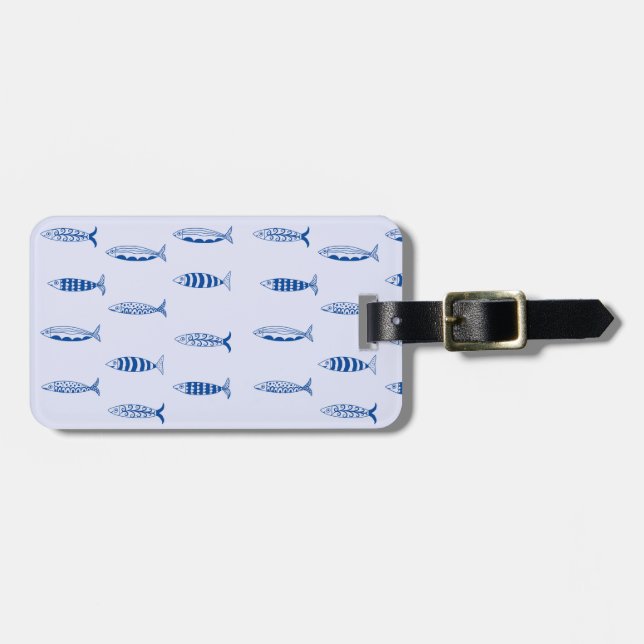 Étiquette À Bagage Motif Sardines (Devant horizontal)