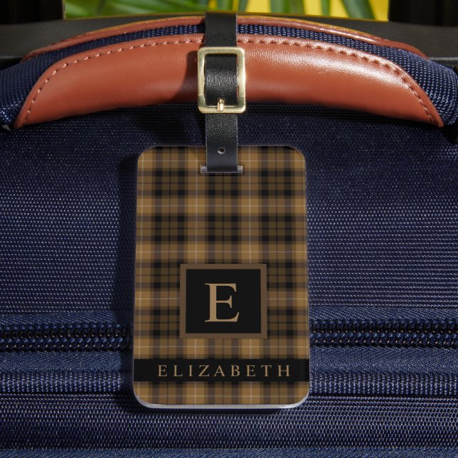 Étiquette À Bagage Motif Tan Brown noir À damiers customisé (Insitu Rectoal 2)