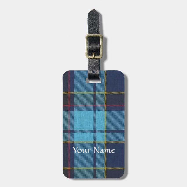 Étiquette À Bagage Motif tartan bleu U.S.A.F (Devant Vertical)