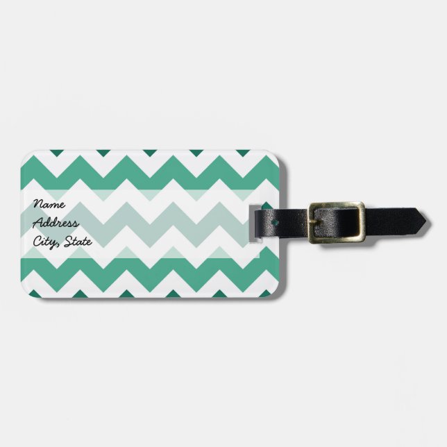 Étiquette À Bagage Motif tendance Chevron Zigzag 6 (Devant horizontal)