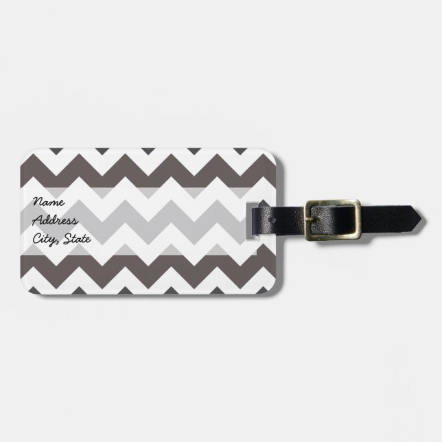 Étiquette À Bagage Motif tendance Chevron Zigzag 7 (Devant horizontal)