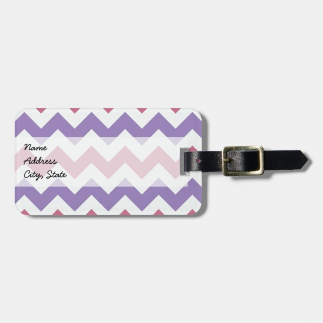 Étiquette À Bagage Motif tendance Chevron Zigzag 9 (Devant horizontal)