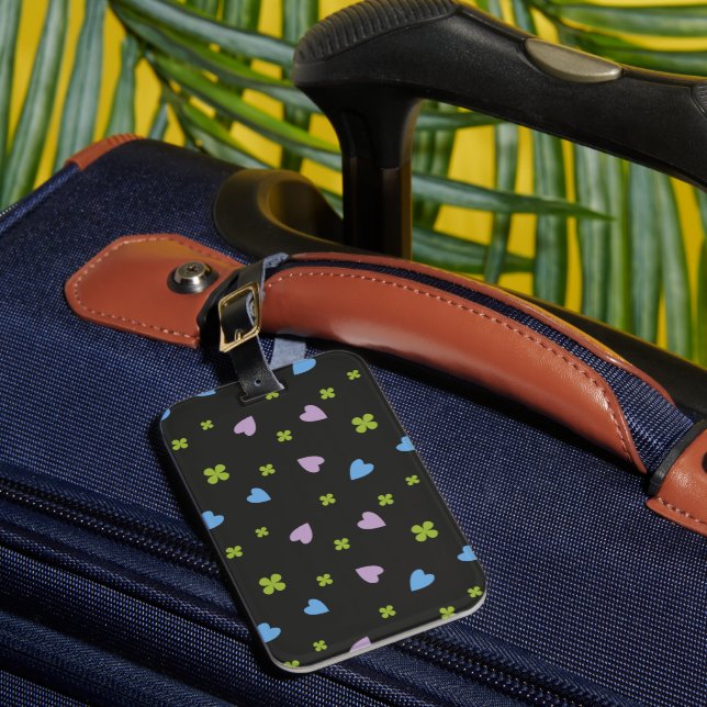 Étiquette À Bagage Motif Trèfle et Cœurs (Insitu Rectoal 1)