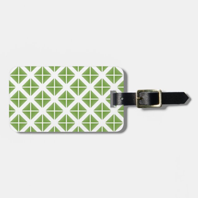 Étiquette À Bagage Motif triangle vert tendance (Devant horizontal)