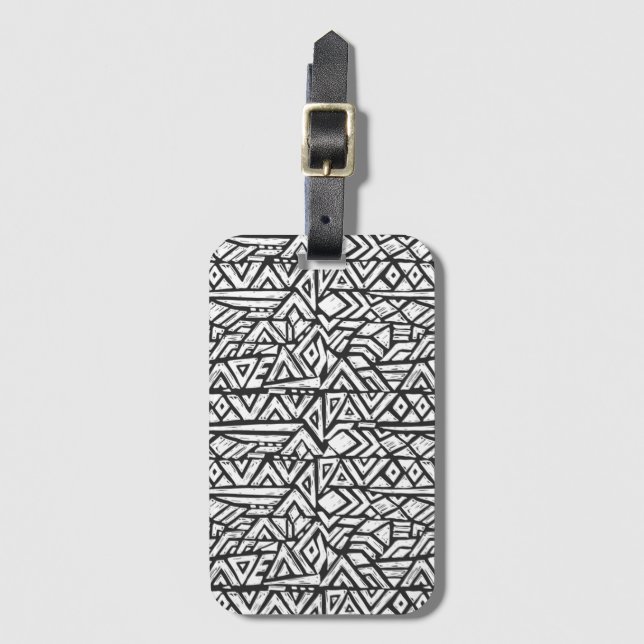 Étiquette À Bagage Motif tribal Artsy inspiré (Devant Vertical)