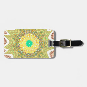 Étiquette À Bagage Motif tribal ethnique africain JAUNE D'OR