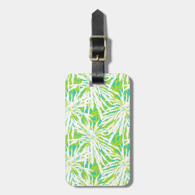 Étiquette À Bagage Motif tropical de palmettes (Devant Vertical)