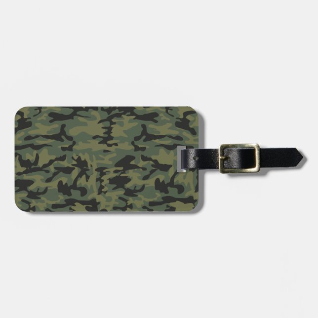 Étiquette À Bagage Motif vert de camo (Devant horizontal)