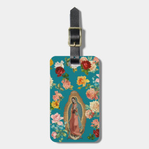 Étiquette À Bagage Motif vintage rose de Guadalupe