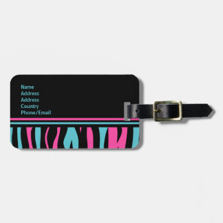 Étiquette À Bagage Motif zèbre girly mou