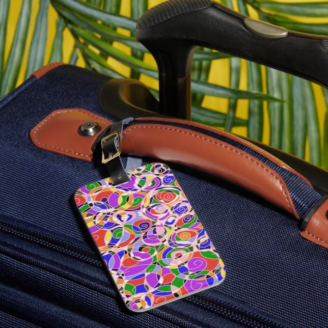 Étiquette À Bagage Motifs abstraits tourbillonnants pastel (Insitu Rectoal 1)