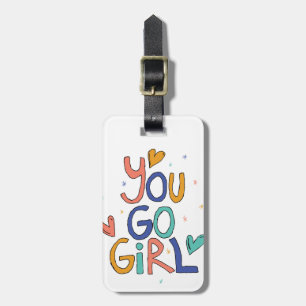 Étiquette À Bagage Motivationnel Une fille Cool You Go Girl Clipart G