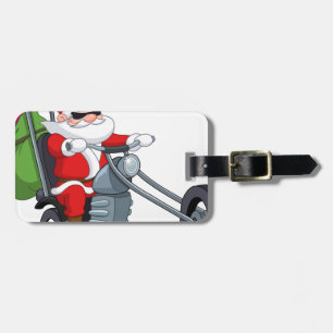 Étiquette À Bagage motocycliste santa claus