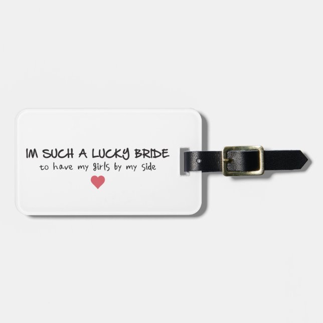 Étiquette À Bagage Mots clés de la mariée chanceuse (Devant horizontal)