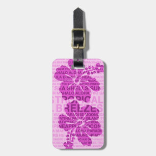 Étiquette À Bagage Mots d'été Bagages d'hibiscus hawaïens Marques