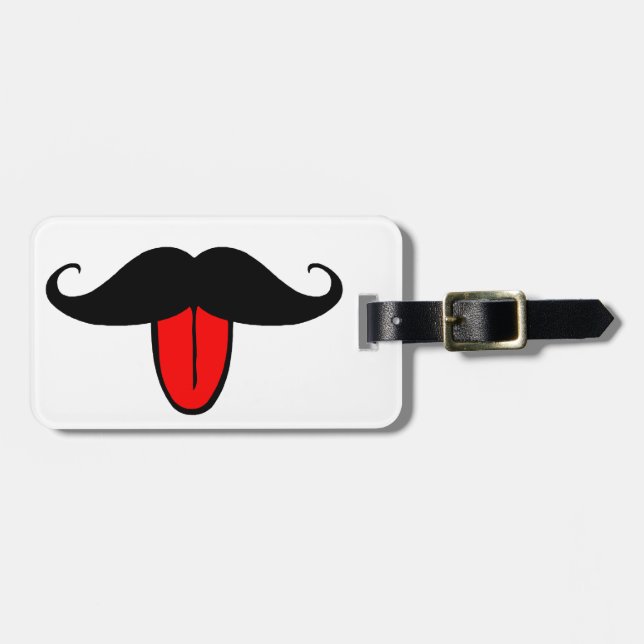 Étiquette À Bagage Moustache drôle (Devant horizontal)