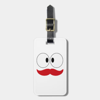 Étiquette À Bagage Moustache drôle visage avec les yeux