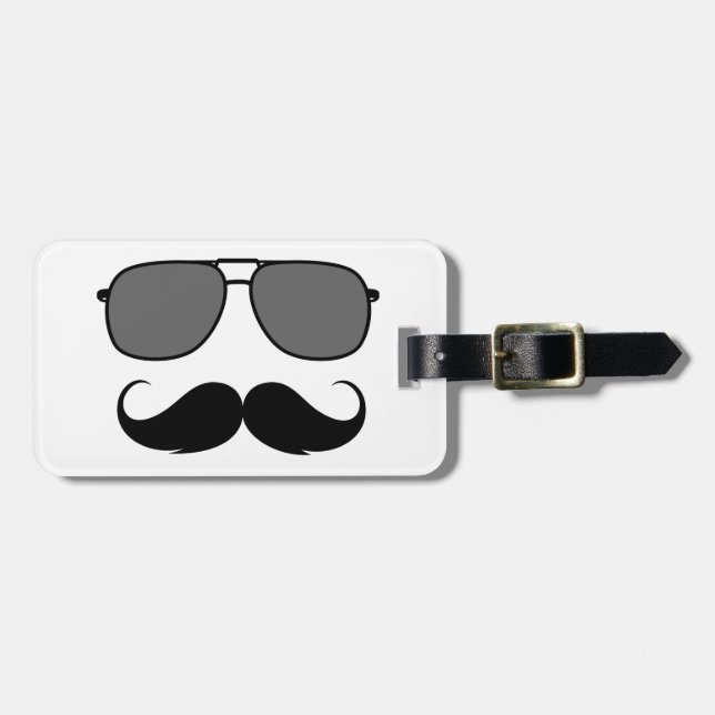 Étiquette À Bagage moustache et lunettes (Devant horizontal)