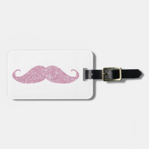 Étiquette À Bagage Moustache rose drôle de Bling