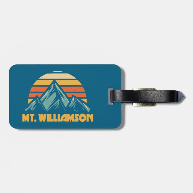 Étiquette À Bagage Mt. Williamson California Retro Turquoise (Dos horizontal)